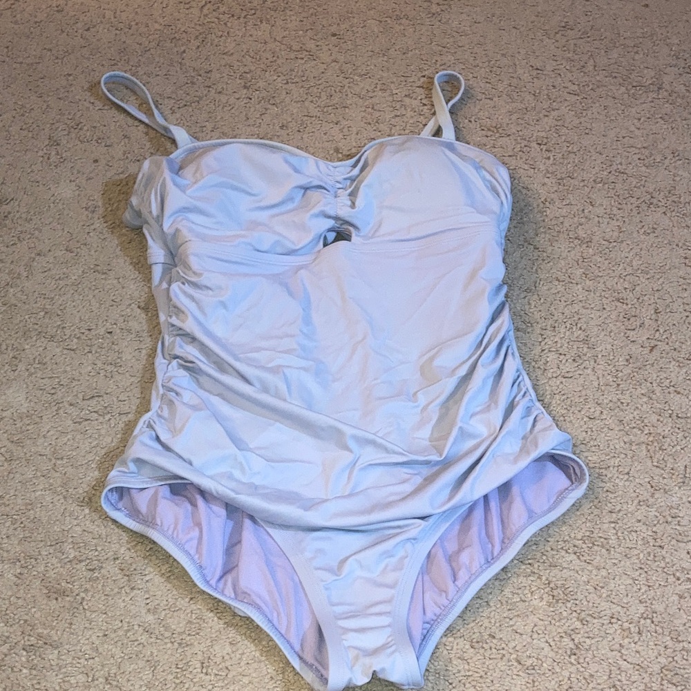 Elegant Light Blue One-Piece Swimsuit size 1X